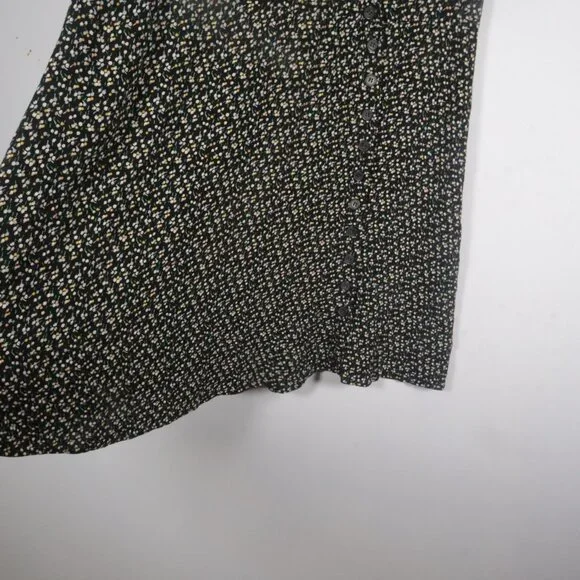 Madewell Women Button-Wrap Dress in Playground Posies Dress Size L Black Floral - Picture 6 of 16